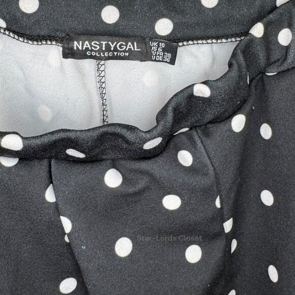 Nasty Gal Polka Dot High Waist Mini Shorts Size 6 Pull On Retro Chic Skater - Picture 3 of 5
